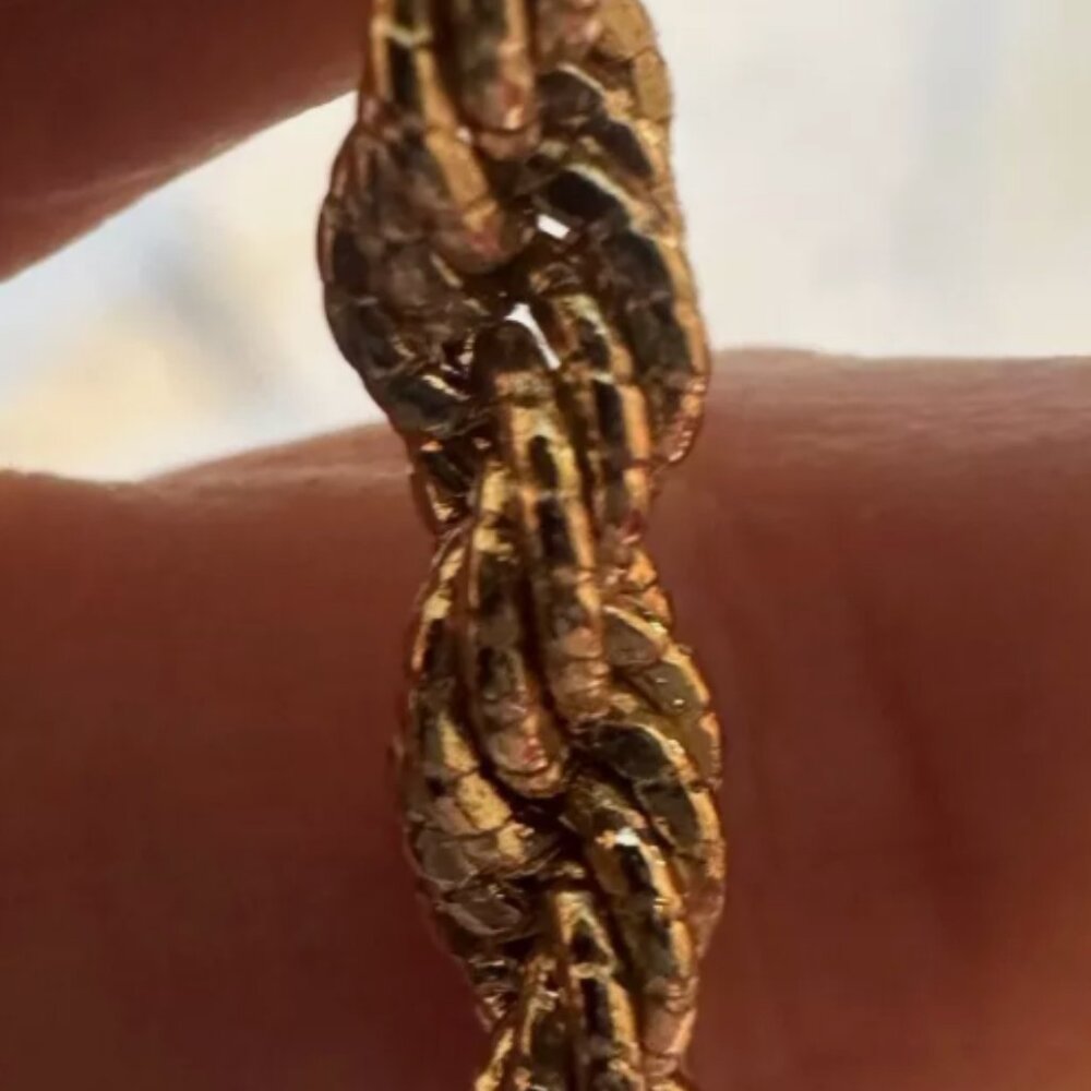 SkyLine Jewelry, Plum & Gold Tone Rope Chain Necklace